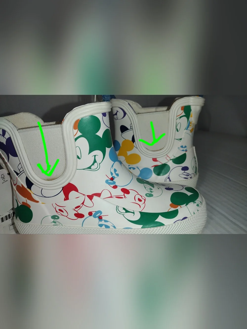 Zara Disney Kids' Mickey & Friends Multicolor Slip-On Rain Boots Size 8